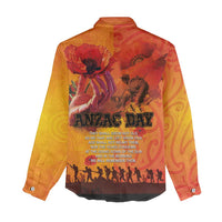 Australia and New Zealand ANZAC Day Women Casual Shirt Soldiers Memories - Red Poppies with Aboriginal and Maori Art LT03 - Polynesian Pride