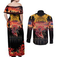 Australia ANZAC Day Couples Matching Off Shoulder Maxi Dress and Long Sleeve Button Shirt Forever in My Thoughts