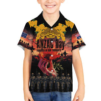 Australia ANZAC Day Family Matching Off Shoulder Short Dress and Hawaiian Shirt Forever in My Thoughts