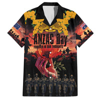 Australia ANZAC Day Family Matching Short Sleeve Bodycon Dress and Hawaiian Shirt Forever in My Thoughts