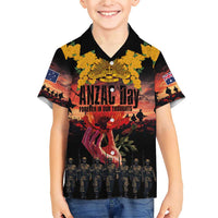 Australia ANZAC Day Family Matching Short Sleeve Bodycon Dress and Hawaiian Shirt Forever in My Thoughts