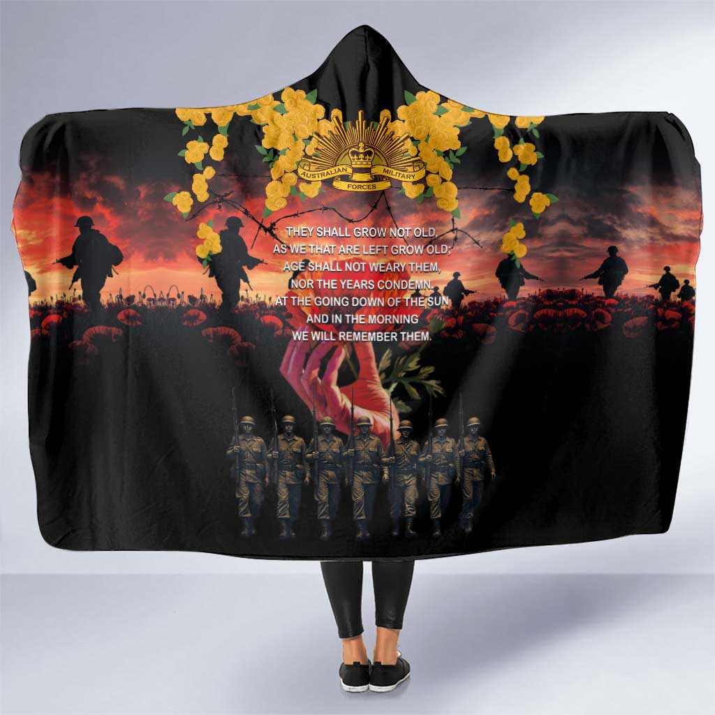 Australia ANZAC Day Hooded Blanket Forever in My Thoughts