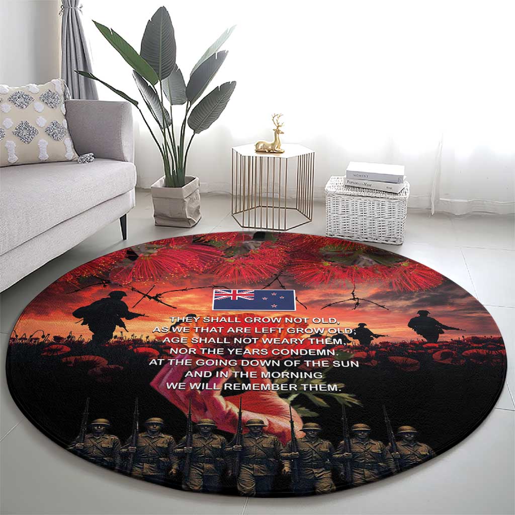 New Zealand ANZAC Day Round Carpet Forever in My Thoughts