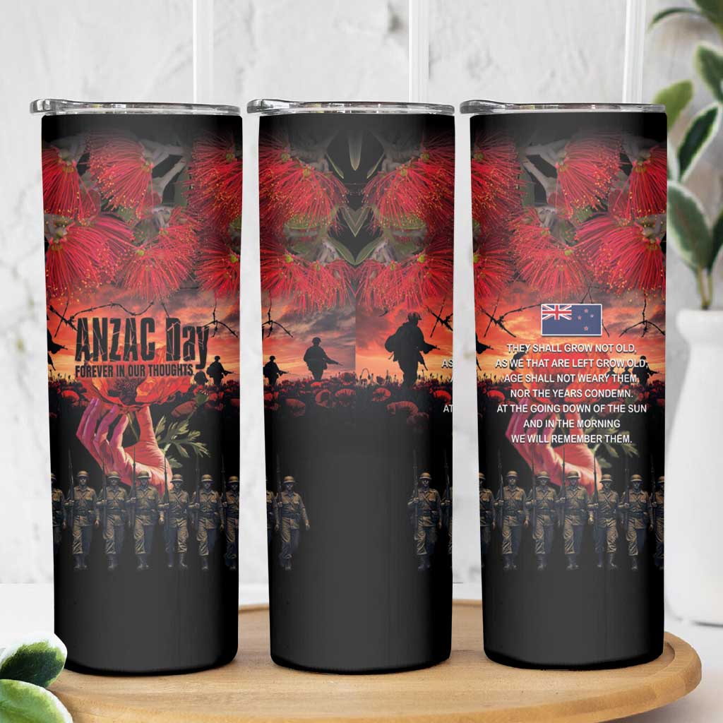 New Zealand ANZAC Day Skinny Tumbler Forever in My Thoughts LT03 - Polynesian Pride