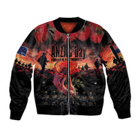New Zealand ANZAC Day Sleeve Zip Bomber Jacket Forever in My Thoughts