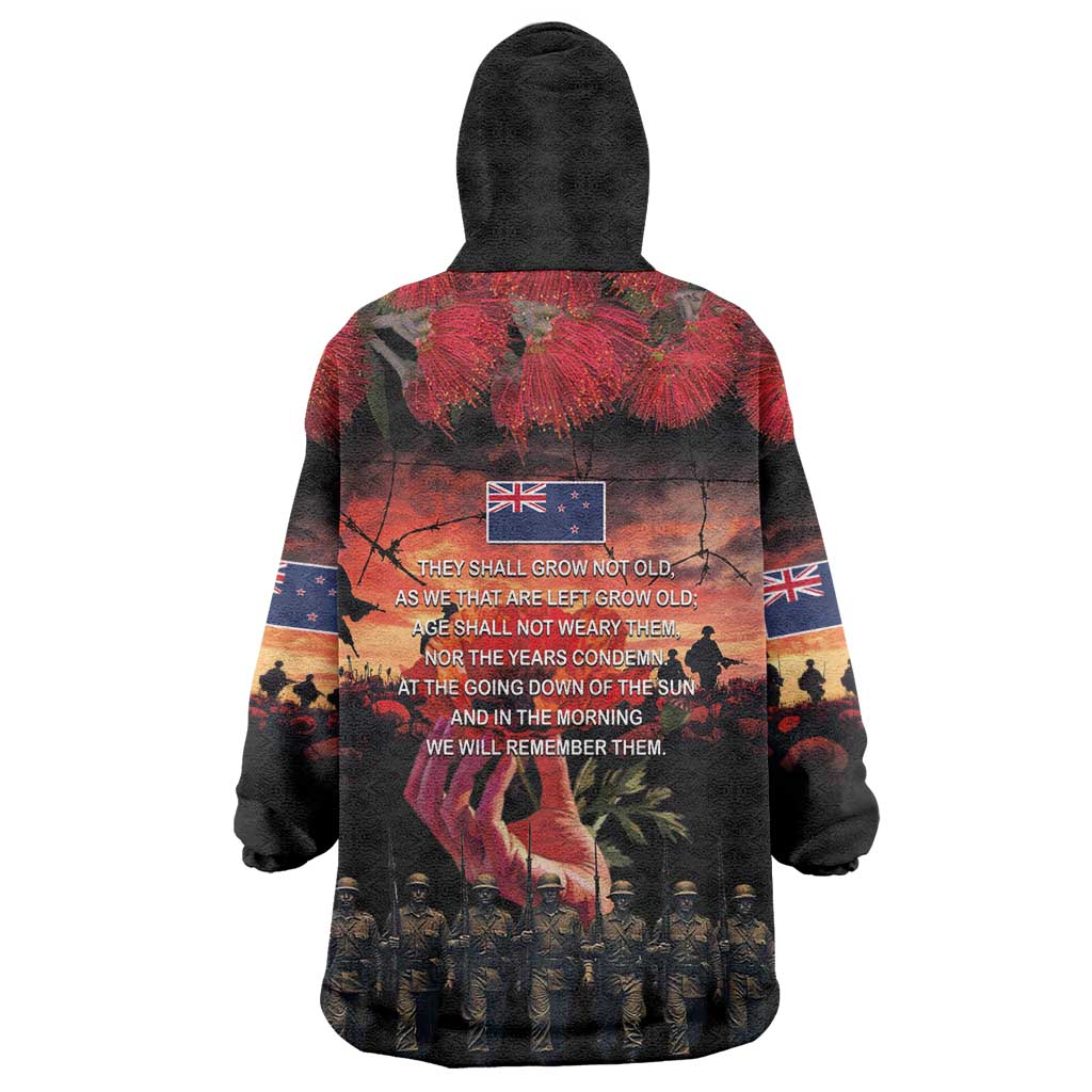 New Zealand ANZAC Day Wearable Blanket Hoodie Forever in My Thoughts