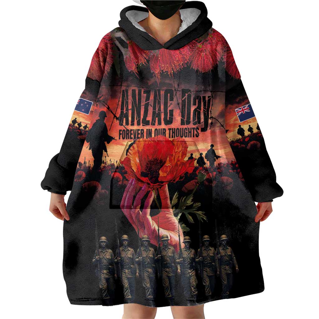 New Zealand ANZAC Day Wearable Blanket Hoodie Forever in My Thoughts
