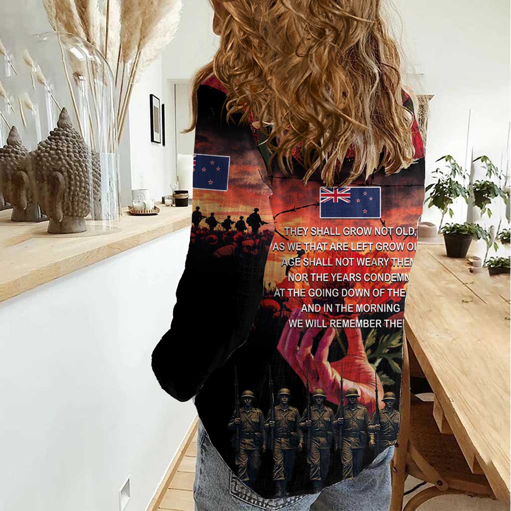 New Zealand ANZAC Day Women Casual Shirt Forever in My Thoughts LT03 - Polynesian Pride