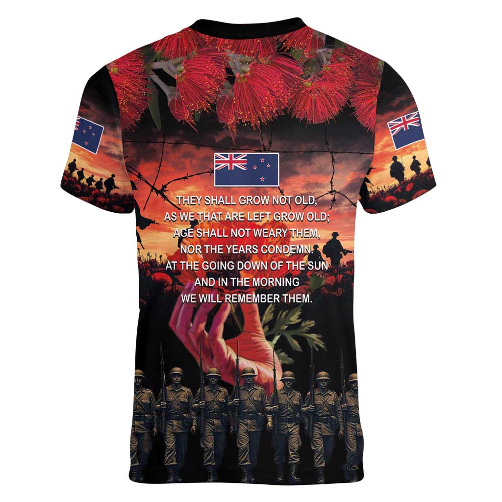 New Zealand ANZAC Day Women V-Neck T-Shirt Forever in My Thoughts
