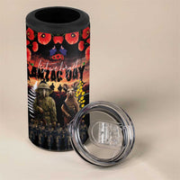 Australia and New Zealand ANZAC Day 4 in 1 Can Cooler Tumbler Kangaroo and Kiwi Bird Soldier Forever in My Thoughts LT03 - Polynesian Pride