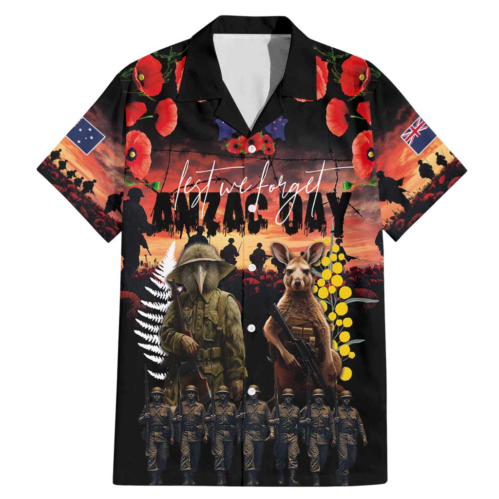 Australia and New Zealand ANZAC Day Family Matching Mermaid Dress and Hawaiian Shirt Kangaroo and Kiwi Bird Soldier - Forever in My Thoughts