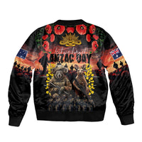 Australia ANZAC Day Bomber Jacket Kangaroo and Koala Soldier - Forever in My Thoughts