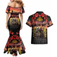 Australia ANZAC Day Couples Matching Mermaid Dress and Hawaiian Shirt Kangaroo and Koala Soldier - Forever in My Thoughts