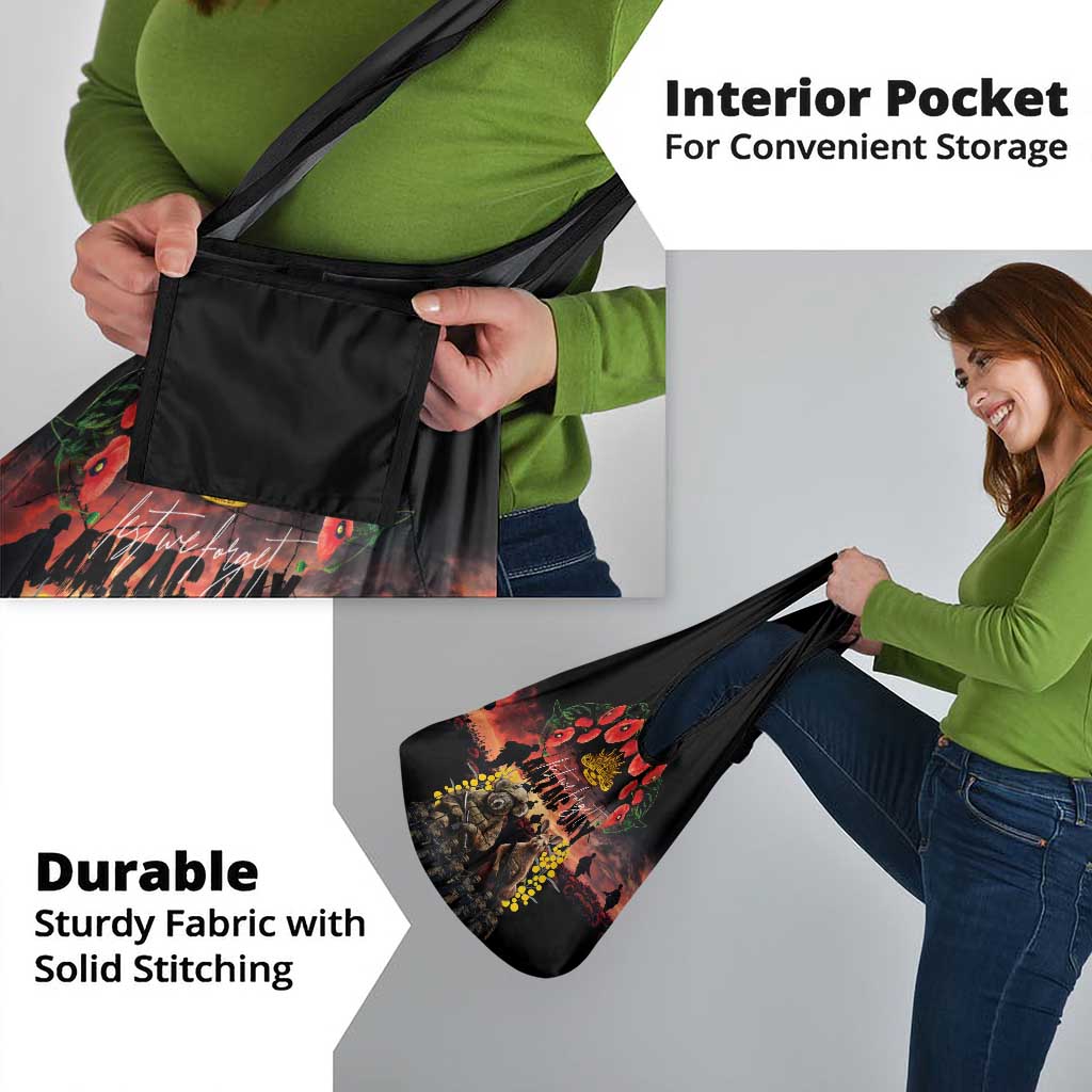 Australia ANZAC Day Grocery Bag Kangaroo and Koala Soldier - Forever in My Thoughts