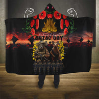 Australia ANZAC Day Hooded Blanket Kangaroo and Koala Soldier - Forever in My Thoughts