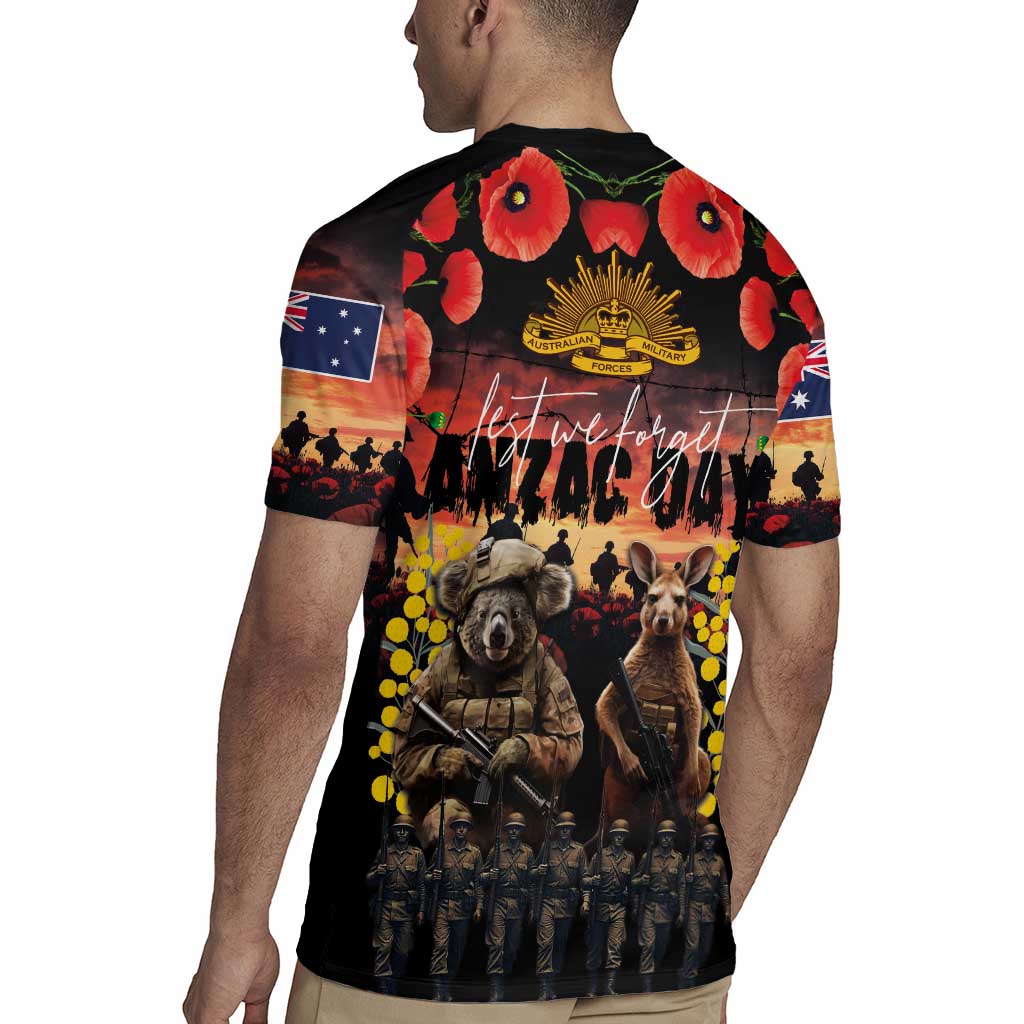 Australia ANZAC Day Rugby Jersey Kangaroo and Koala Soldier - Forever in My Thoughts