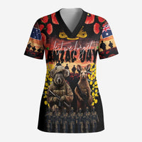 Australia ANZAC Day Scrub Top Kangaroo and Koala Soldier - Forever in My Thoughts - Polynesian Pride