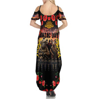 Australia ANZAC Day Summer Maxi Dress Kangaroo and Koala Soldier - Forever in My Thoughts