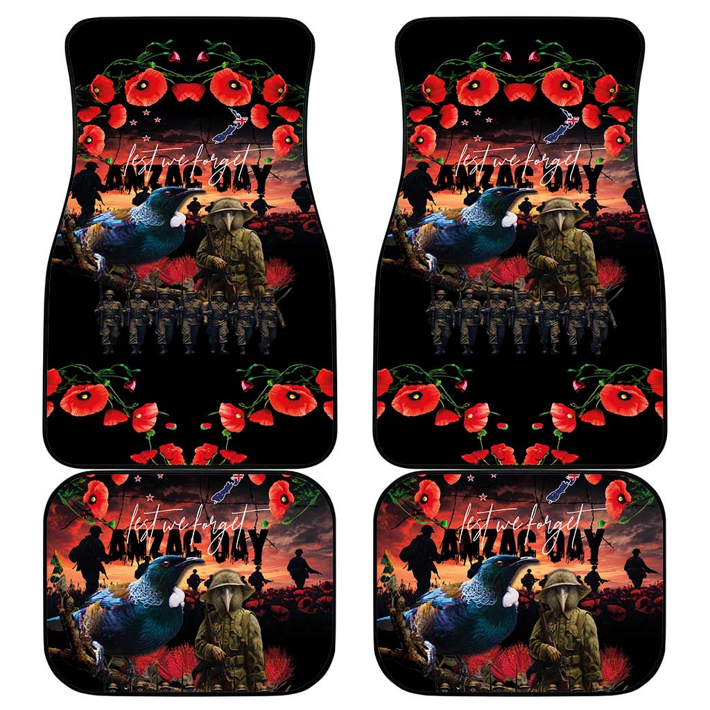 New Zealand ANZAC Day Car Mats Tui Bird and Kiwi Bird Soldier - Forever in My Thoughts