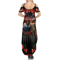 New Zealand ANZAC Day Summer Maxi Dress Tui Bird and Kiwi Bird Soldier - Forever in My Thoughts