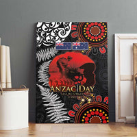 Australia and New Zealand ANZAC Day Canvas Wall Art Aboriginal and Maori Art Pattern - Gallipoli Lest We Forget