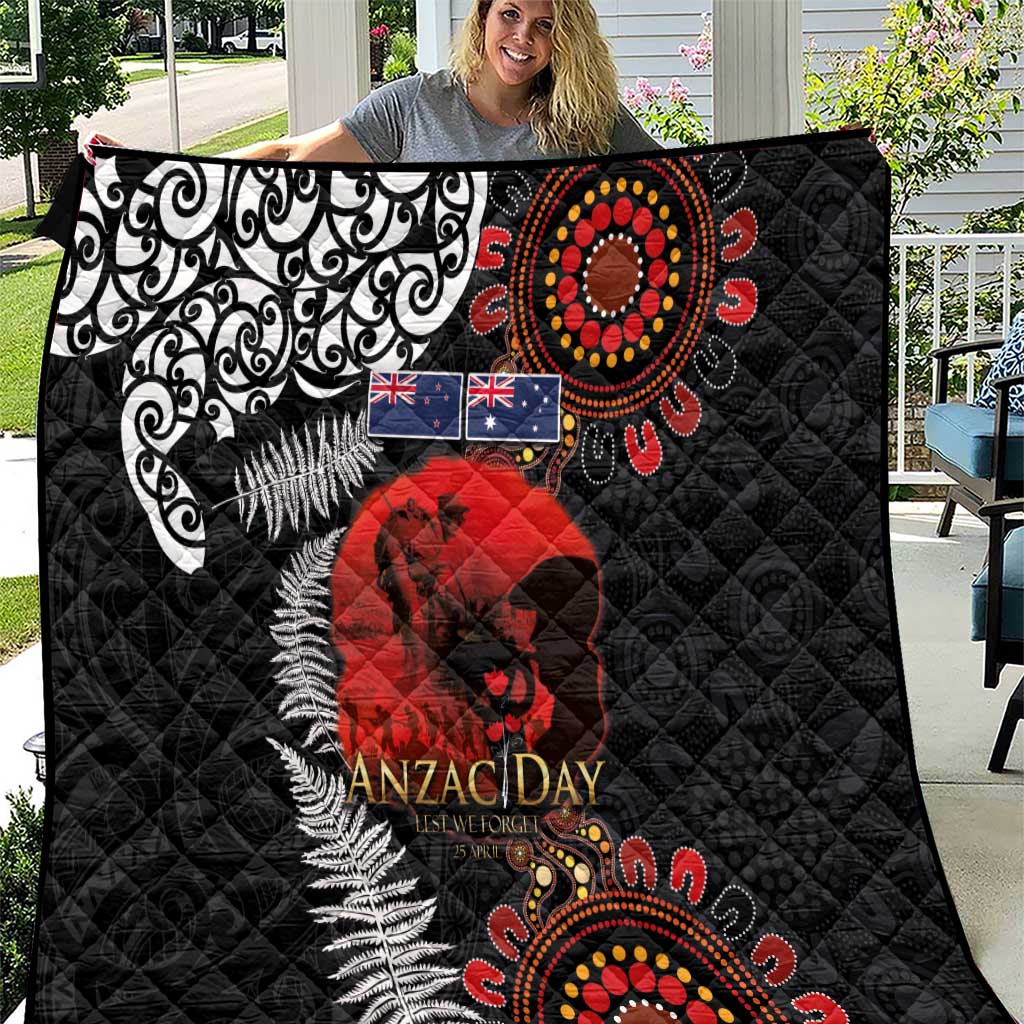 Australia and New Zealand ANZAC Day Quilt Aboriginal and Maori Art Pattern - Gallipoli Lest We Forget