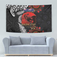 Australia and New Zealand ANZAC Day Tapestry Aboriginal and Maori Art Pattern - Gallipoli Lest We Forget