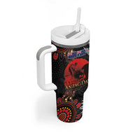 Australia and New Zealand ANZAC Day Tumbler With Handle Aboriginal and Maori Art Pattern Gallipoli Lest We Forget LT03 - Polynesian Pride