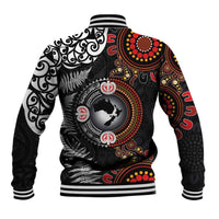 Australia and New Zealand Together Baseball Jacket Aboriginal and Maori Art Tattoo