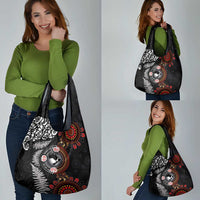 Australia and New Zealand Together Grocery Bag Aboriginal and Maori Art Tattoo