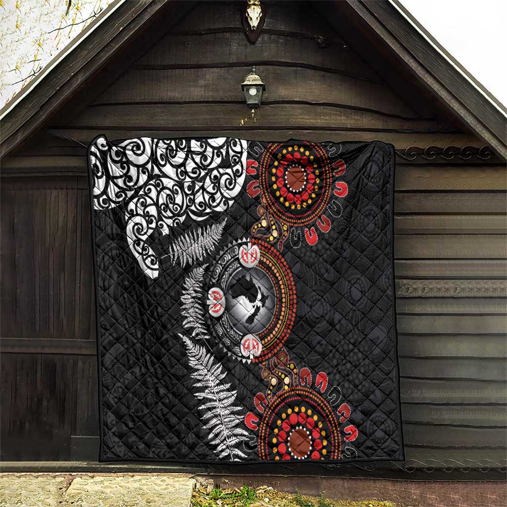 Australia and New Zealand Together Quilt Aboriginal and Maori Art Tattoo