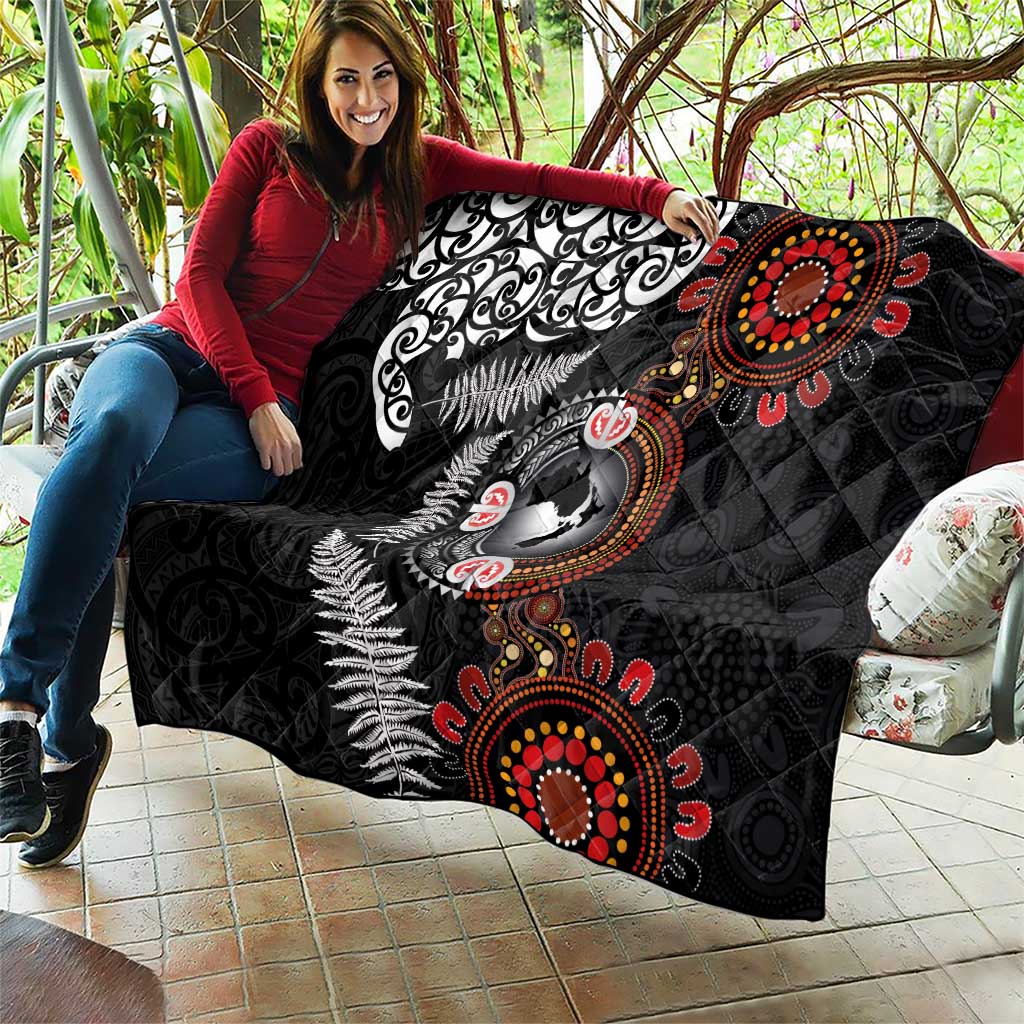 Australia and New Zealand Together Quilt Aboriginal and Maori Art Tattoo