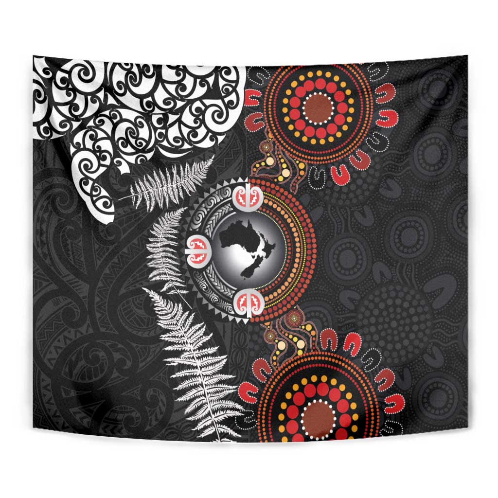 Australia and New Zealand Together Tapestry Aboriginal and Maori Art Tattoo