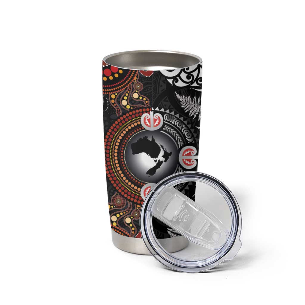 Australia and New Zealand Together Tumbler Cup Aboriginal and Maori Art Tattoo LT03 - Polynesian Pride