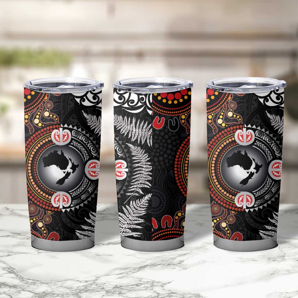 Australia and New Zealand Together Tumbler Cup Aboriginal and Maori Art Tattoo LT03 - Polynesian Pride