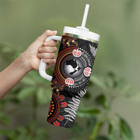 Australia and New Zealand Together Tumbler With Handle Aboriginal and Maori Art Tattoo LT03 - Polynesian Pride