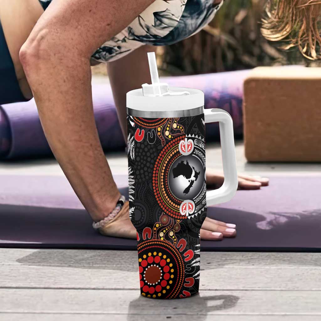 Australia and New Zealand Together Tumbler With Handle Aboriginal and Maori Art Tattoo LT03 - Polynesian Pride