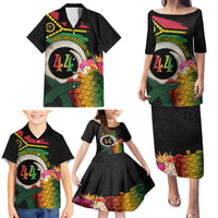 Vanuatu Selebretem 44th Indipendens Dei Family Matching Puletasi and Hawaiian Shirt Sand Drawing Turtle Melanesian Vibes LT03 - Polynesian Pride