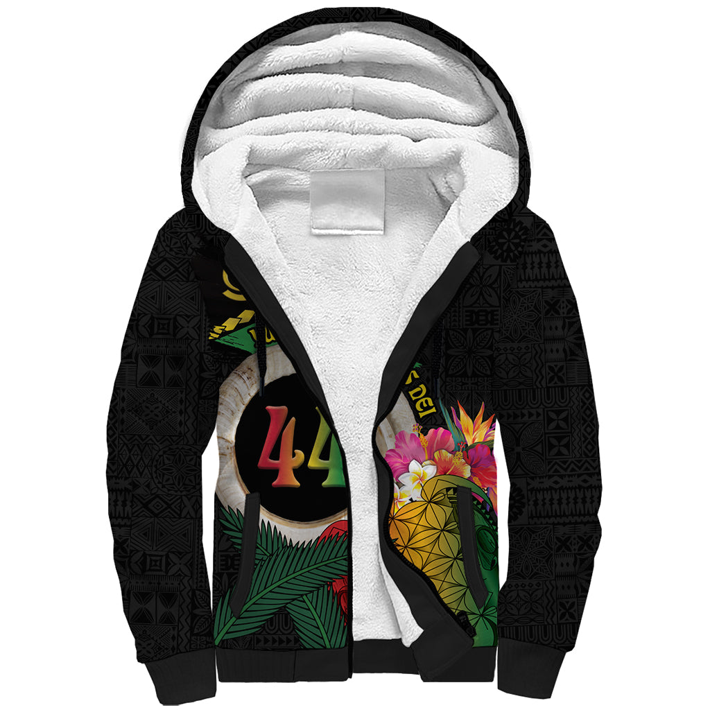 Vanuatu Selebretem 44th Indipendens Dei Sherpa Hoodie Sand Drawing Turtle Melanesian Vibes