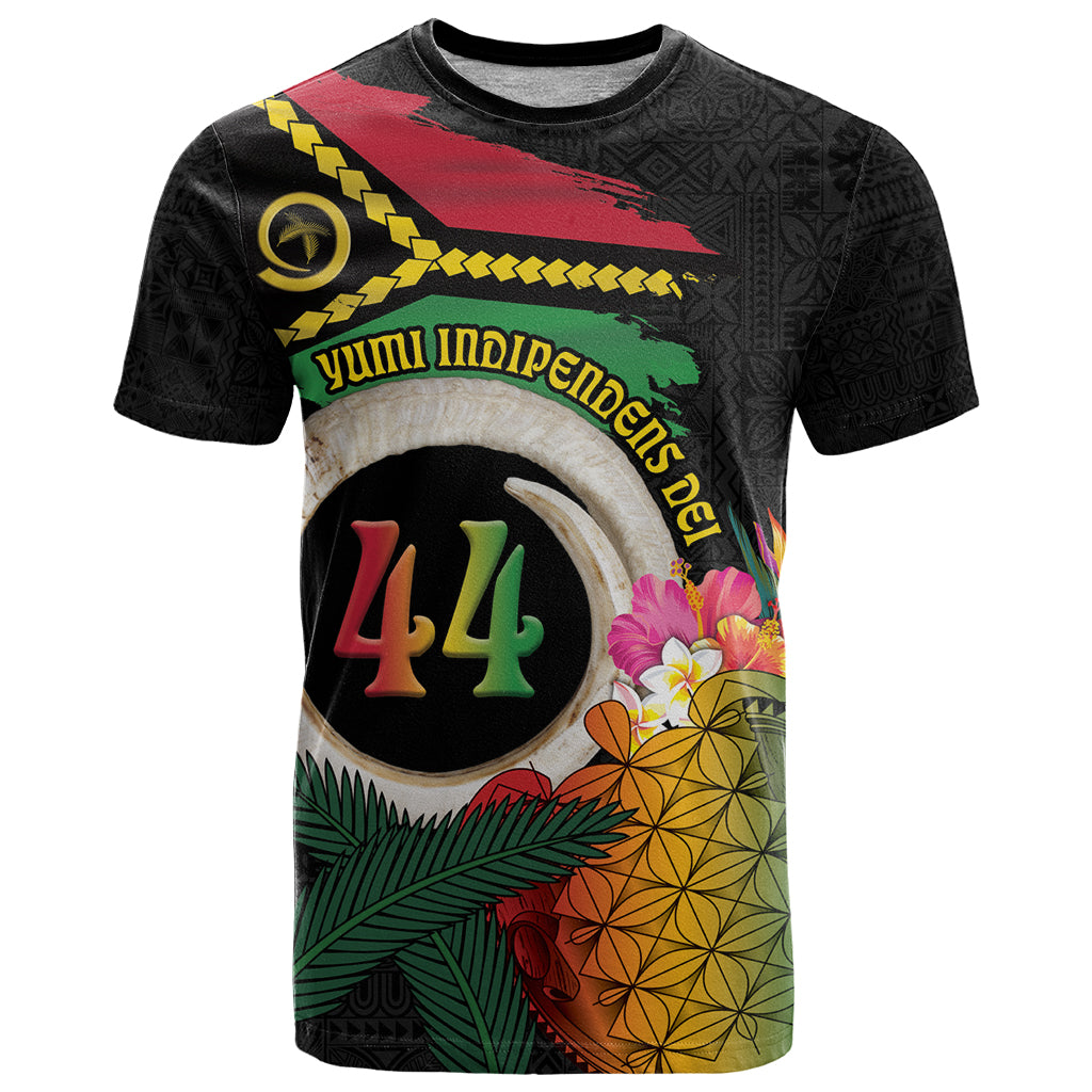 Vanuatu Selebretem 44th Indipendens Dei T Shirt Sand Drawing Turtle Melanesian Vibes LT03 Black - Polynesian Pride