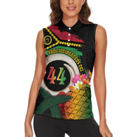 Vanuatu Selebretem 44th Indipendens Dei Women Sleeveless Polo Shirt Sand Drawing Turtle Melanesian Vibes LT03 - Polynesian Pride