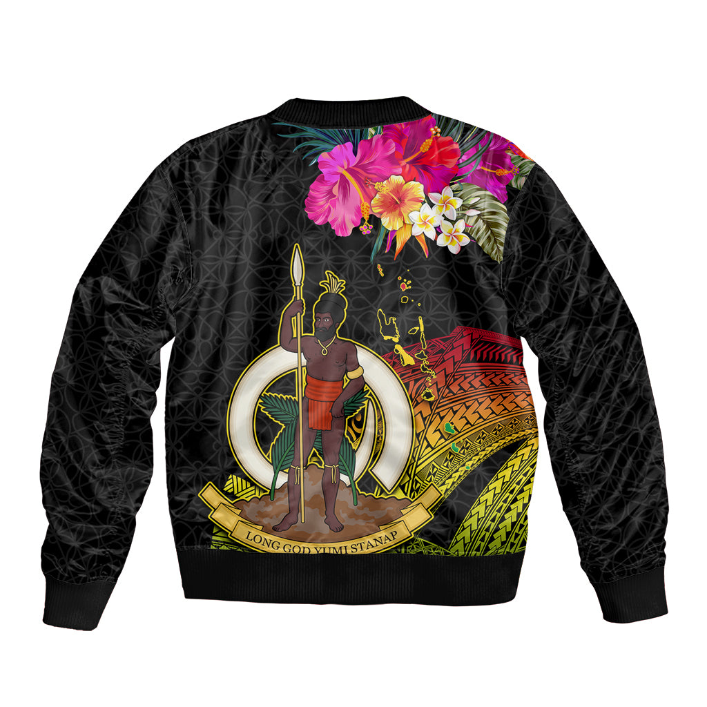 Vanuatu Ni-Van Bomber Jacket Coat of Arms Sand Drawing