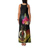 Vanuatu Ni-Van Family Matching Tank Maxi Dress and Hawaiian Shirt Coat of Arms Sand Drawing LT03 - Polynesian Pride