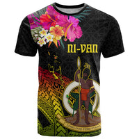 Vanuatu Ni-Van T Shirt Coat of Arms Sand Drawing LT03 Black - Polynesian Pride