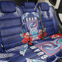 Guam Liberation Day Back Car Seat Cover The Tribal Latte Stone and Dolphins with Hibiscus Chamorro Culture