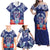 Guam Liberation Day Family Matching Off Shoulder Maxi Dress and Hawaiian Shirt The Tribal Latte Stone and Dolphins with Hibiscus Chamorro Culture