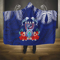 Guam Liberation Day Hooded Blanket The Tribal Latte Stone and Dolphins with Hibiscus Chamorro Culture