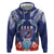 Guam Liberation Day Hoodie The Tribal Latte Stone and Dolphins with Hibiscus Chamorro Culture