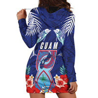 Guam Liberation Day Hoodie Dress The Tribal Latte Stone and Dolphins with Hibiscus Chamorro Culture