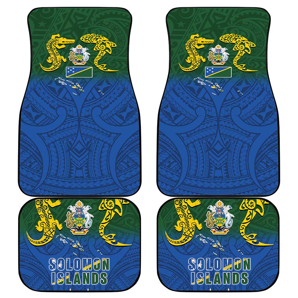 Solomon Islands Car Mats The Guardians-Tribal Crocodile and Shark Melanesian Tattoo LT03 - Polynesian Pride